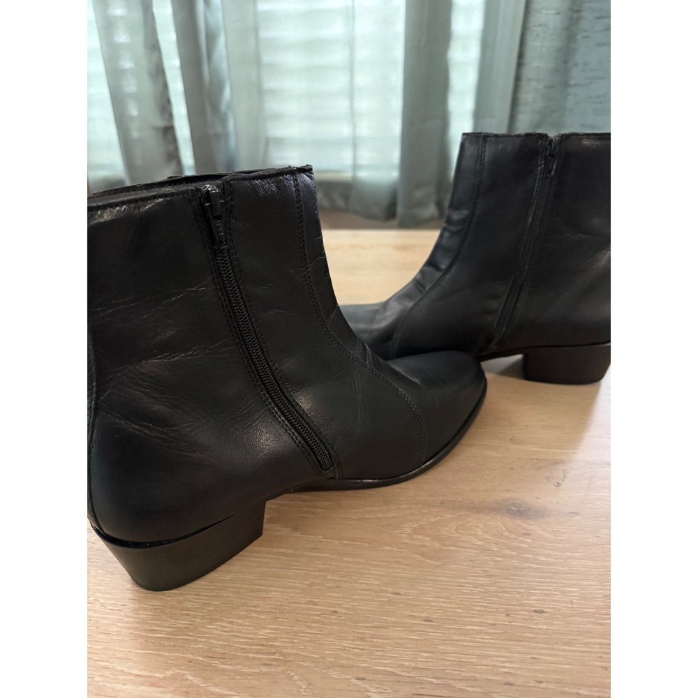 Stacy Adams Madison Mens Black Leather Side Zip Ankle Boots Size 10M EUC - Picture 3 of 8